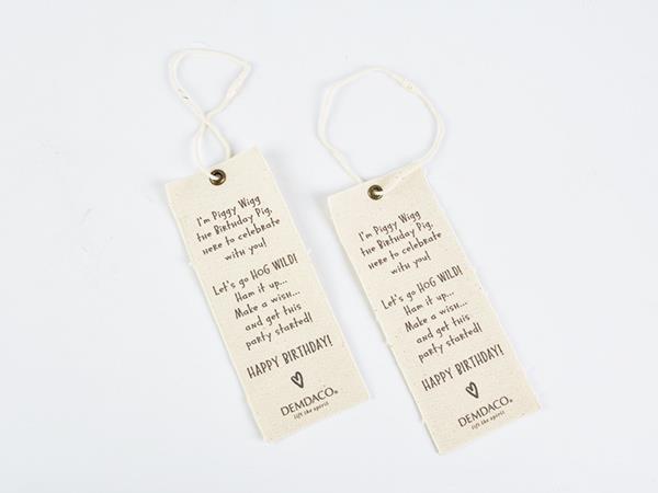 Cotton canvas clothing tag